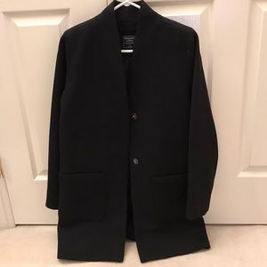 Abercrombie & Fitch Collarless Wool-Blend Coat